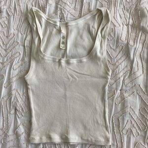 SKIMS Cotton Rib Tank in Bone